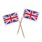 Party Central Pack of 6 White and Blue British Union Jack Food Picks Party Decors 2.5"